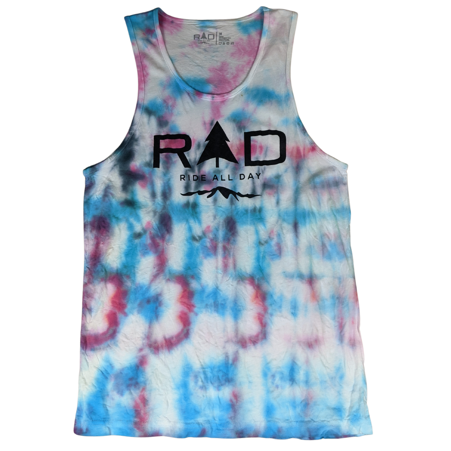 RAD mens tank top in ombre tie-dye pattern