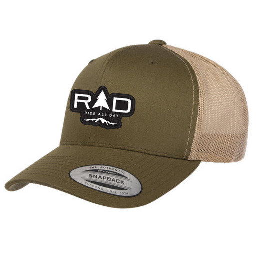 PVC Rubber Patch Curved Bill Hat | Moss/Khaki